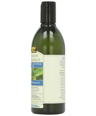 Avalon Organic Botanicals Mint Bath & Shower Gel - 12 oz | Natural Skincare for Refreshing Cleansing - Buy Online on SooperMarket.com