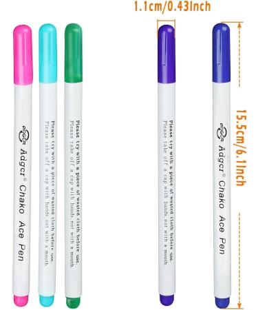 YsesoAi 15-Count Fabric Marker Pen Set for Sewing - 5 Color Disappearing Ink Tailor's Chalk Gel Pens - Sewing Tools Kit (3Pcs Each Color) - Buy Online on SooperMarket.com