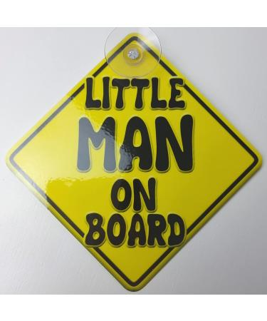 LITTLE MAN Yellow Baby On Board Car Window Sign - Non-Personalized Novelty - Buy Online on SooperMarket.com
