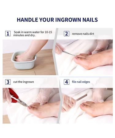 Professional Stainless Steel Nail Clippers for Thick Nails - Ideal for Ingrown Toenails, Men, Women, Seniors - Large Toenail and Fingernail Clippers Set (Red/Silver) - Buy Online on SooperMarket.com