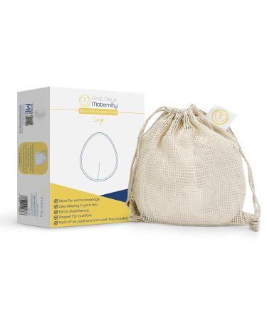 First Days Maternity Reusable Breast Pads - Extra Large Organic Cotton Washable 6-Pack for Breastfeeding - Buy Online on SooperMarket.com