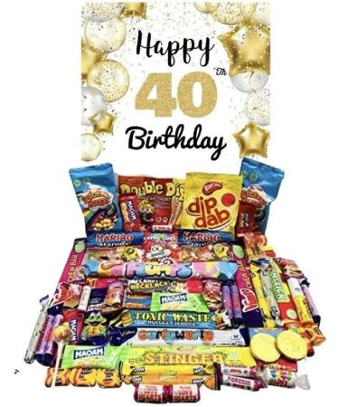 Happy 40th Birthday Pick N Mix The Ultimate Retro Nostalgia Sweet Selection 70s 80s Box Sweet Hamper - Present Gift With Over 60 Items Pi ata Filler Freddo Black Jacks ect - Buy Online on SooperMarket.com