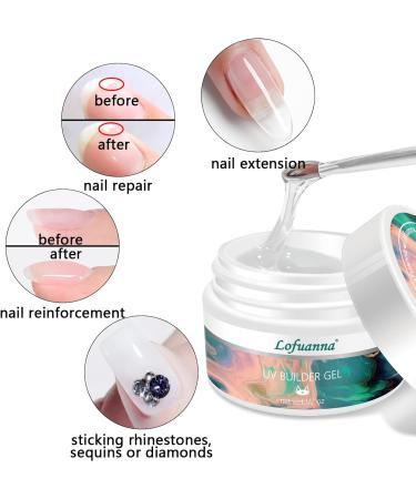 Lofuanna 15g Clear Builder Nail Gel | High Self-Leveling & Strengthening | Nail Extension Gel (1Pcs) - Buy Online on SooperMarket.com