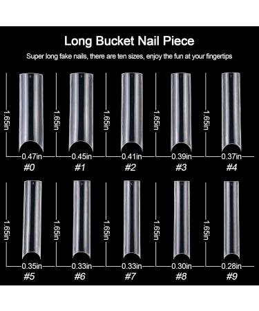 Kalolary 500PCs Extra Long Transparent C Curve Nail Tips XXL Coffin Shape French Fake Nails for Nail Art & Manicure - Buy Online on SooperMarket.com