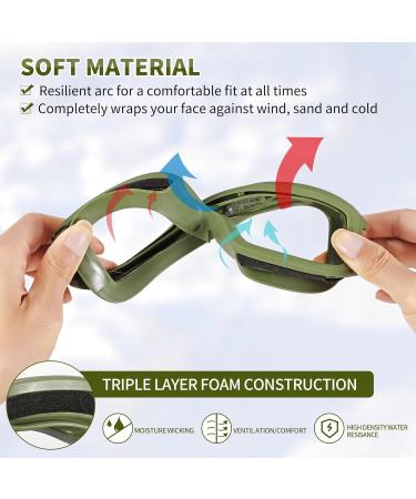 Wowlela Airsoft Tactical Glasses - Protective UV-Resistant Paintball & Shooting Glasses with 3 Interchangeable Lenses for Ski Hunt & Sports - Buy Online on SooperMarket.com