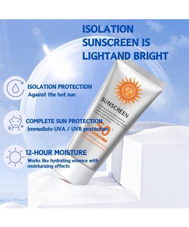 Trendyfave Sun Cream Sunscreen Spf 50 Facial Sunscreen For Men & Women UVA & UVB High Protection Waterproof Sweat-Resistant Face Care Anti Redness Cream For Face With Centella & Aloe Vera - Buy Online on SooperMarket.com