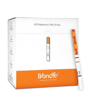 Wondfo Pregnancy Test Strips - 50 Pack Rapid Result Pregnancy Test Highly Sensitive Fast Home Self-checking Clear HCG Results Pregnancy Test Kit 1 count (Pack of 50)