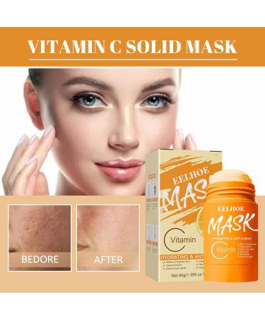 2 Pack Turmeric & Green Tea Clay Stick Face Masks - Organic Vitamin C, Blackhead Cleansing, Deep Pore Cleansing, Skin Brightening, Moisturizing - Buy Online on SooperMarket.com