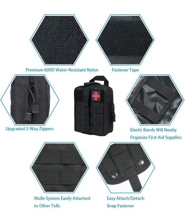 Flintronic First Aid Tactical Hip Pocket - Military Compact Belt Bag for Camping Hiking Cycling & Travel - Multi-functional Belly Pocket with Carabiner - Black #1 - Buy Online on SooperMarket.com