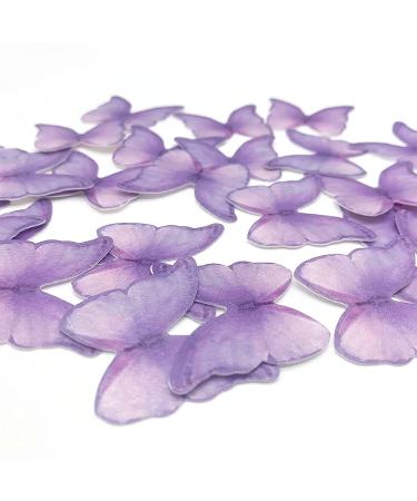 GEORLD 48 Purple Edible Wafer Paper Butterflies Cake Decorations Cupcake Topper - Buy Online on SooperMarket.com