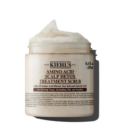 Kiehl's Amino Acid Scalp Scrub Detox Treatment Gentle Detoxifying & Exfoliating Scalp Scrub Salicylic Acid & Sea Salt Paraben-Free Sulfate-Free and Silicone-Free For All Scalp Types - 8.4 fl oz
