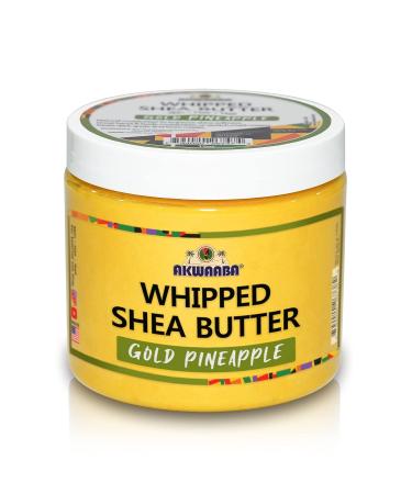 AKWAABA Whipped Shea Butter (Gold Pineapple) 12 oz - Natural Body & Hair Moisturizer with Raw Shea Butter from Ghana - Buy Online on SooperMarket.com