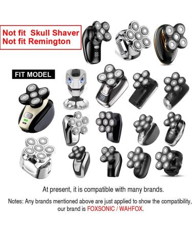 FOXSONIC 6 Blades Electric Shaver Replacement Heads - Bald Shaver with Blade Cover - Black - Buy Online on SooperMarket.com