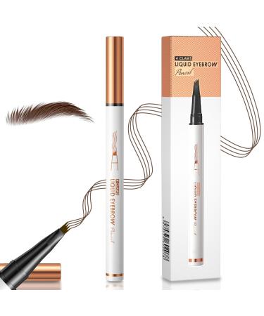 Eybrow pencil waterproof eyebrow pencil wiped-resistant liquid eyebrow pencils quick drying and durable silent welding effortlessly create natural eyebrow shape dark brown A-dark brown