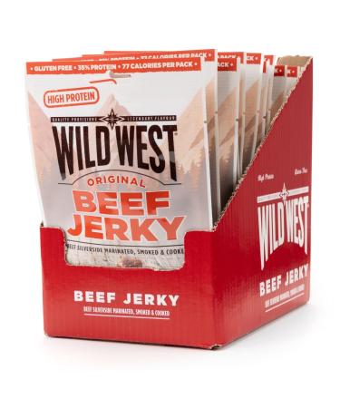 Wild West Beef Jerky 16 x 25g original beef meat beef jery high protein dry meat protein snack original 25 g (16 Pack)