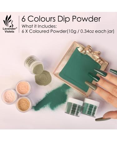 Lavender Violets 6 Colours Acrylic Dip Powder French Nail Art Manicure Large Capacity Dipping Powder Nail Powder DIY Early Green Brown JS207 An Early Fall - Buy Online on SooperMarket.com