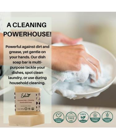 Eden Daily Essentials: Vegan Fragrance-Free Natural Dish & Cleaning Soap SLS/SLES Free Made with Coconut Oil - Buy Online on SooperMarket.com