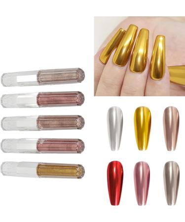 Metallic Nail Gel Unique 5 Colors Fine Texture Easy To Use Metallic Nail Polish for DIY Salon Home - Buy Online on SooperMarket.com