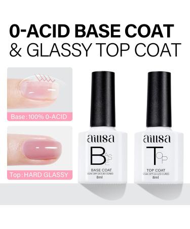 AILLSA Milky White Gel Nail Polish Set Nude Sheer Pink Brown Gel Polish with Base and Top Coat Jelly Natural Neutral Nail Polish Gel Soak Off U V Starter Kit Gift DIY Manicure at Home A2-amber Brown - Buy Online on SooperMarket.com