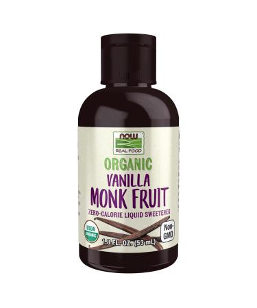 Now Foods Real Food Organic Monk Fruit Liquid Sweetener Vanilla 1.8 fl oz (53 ml)