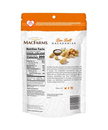 MacFarms Sea Salt Macadamia Nuts - 4 oz (Pack of 3) - Premium Hawaiian Nuts with Sea Salt - Healthy Snack Option - Buy Online on SooperMarket.com