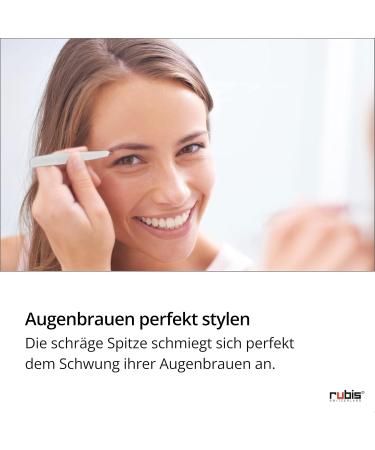 Rubis Slanted Non-Slip Eyebrow Tweezers - Stainless Steel Cosmetic Tool - International Shipping Available - Buy Online on SooperMarket.com
