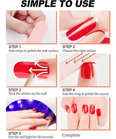 Kalolary 20PCS Gel Nail Polish Strips with File and Stick - Self-Adhesive Wraps for Cured Gel Nails (UV/LED Lamp Required) - Buy Online on SooperMarket.com