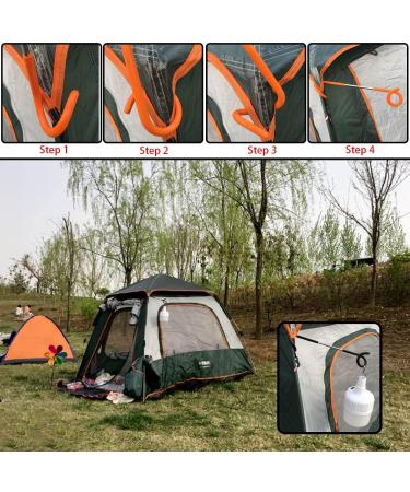 Outdoor Camping Lantern Hook Hanger Set - Non-Slip Tent Light Hangers for Camping & Hiking - 2 Pack Black - Buy Online on SooperMarket.com