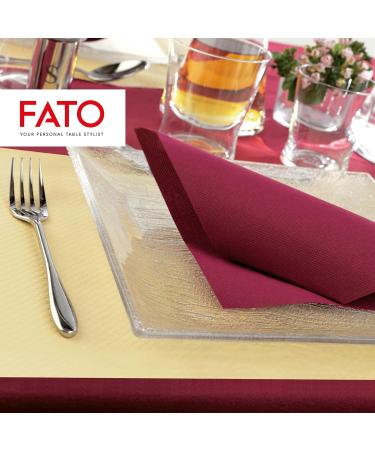 FATO Disposable Paper Napkins | Soft & Absorbent | 40 Pack 38x38 cm 4-Fold 2-Layer Burgundy Color | 100% Pure Cellulose FSC Certified - Buy Online on SooperMarket.com