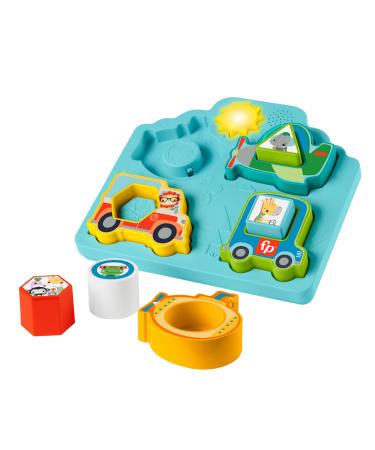 Fisher -Price Vehicle puzzle Forms and noises - form sorting toys with 40 songs and noises including lights for interactive fun from 9 months HRP31