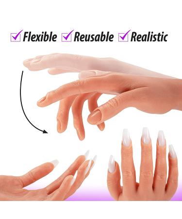 Silicone Practice Half Hand for Acrylic Nails by Nail Nobility - Ideal for Nail Techs - Flexible, Reusable, Realistic Design - Buy Online on SooperMarket.com