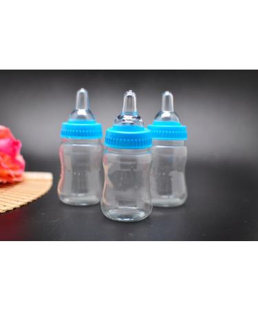 24 Fillable Bottles for Baby Shower Favors Blue Pink Party Decorations Girl Boy (Blue)