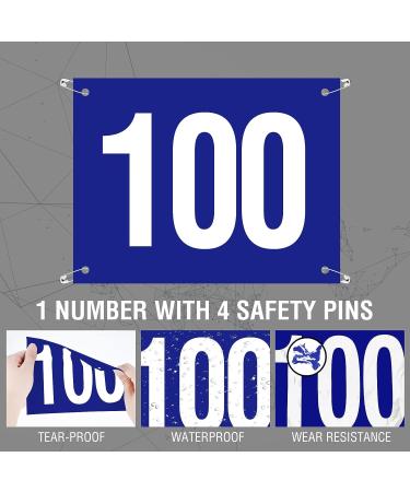 JenPen Running Bib Numbers with Safety Pins for Marathon Sports Competitor Numbers Paper Tags Waterproof Running Track and Field Competitor Numbers 6 x 7.5 Inch 100 1-100 Number - Buy Online on SooperMarket.com