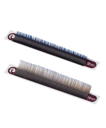 Ombr Blue Silk Eyelashes - D Curl 0.07mm Thickness 8-14mm Mix - 16 Strips Volume Lashes for Extensions - Buy Online on SooperMarket.com