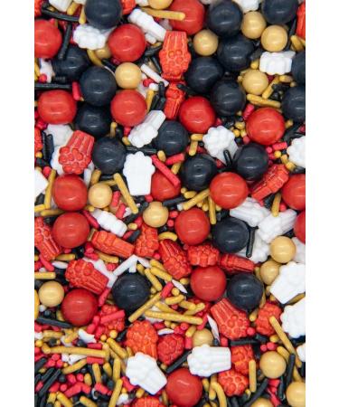 Movie Popcorn Sprinkles Edible Red and Black Confetti Cake Sprinkles Hollywood Movie Red Carpet Sprinkles for Cupcake Decorating Pearls Quin - Movie Cinema Sprinkles for Cake Decorating Decorations Movie Night - Buy Online on SooperMarket.com