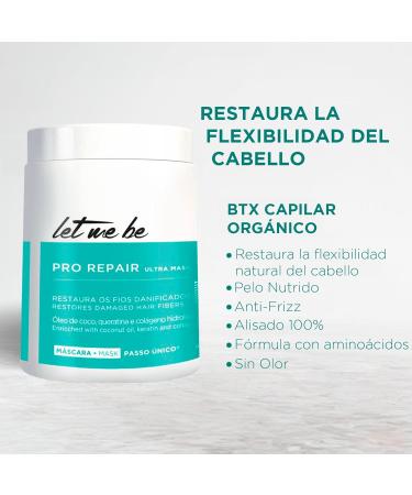 Let Me Be - BTX Hair Pro Repair Ultra Mask one step Professional Volume Reducer Collagen & Keratin Coconut Oil Organic & Formaldehyde Free (1Kg) - Buy Online on SooperMarket.com
