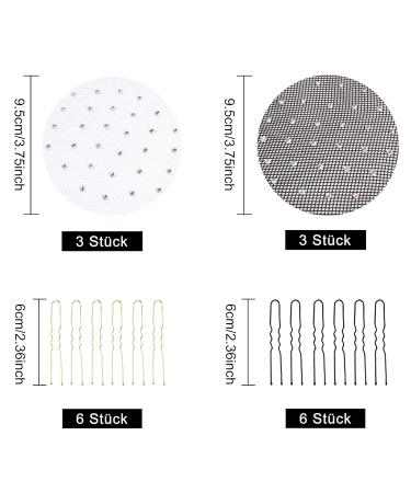 6-Piece Hair Network Set with 12 Hair Needles - Elastic Hair Nets for Ballet Dancers & Children | Bozily Women's Knot Bun Accessories - Buy Online on SooperMarket.com
