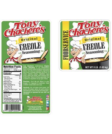 Tony Chachere Creole Seasoning Original 8lb - Authentic Creole Flavor, 128oz - Bulk Size for Home or Restaurant Use - Buy Online on SooperMarket.com