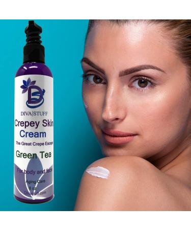 Ultimate Crepey Skin Cream - Hyaluronic Acid Argan Oil & Silk Peptides for Dry & Aging Skin - 8oz Green Apple Scent - Buy Online on SooperMarket.com