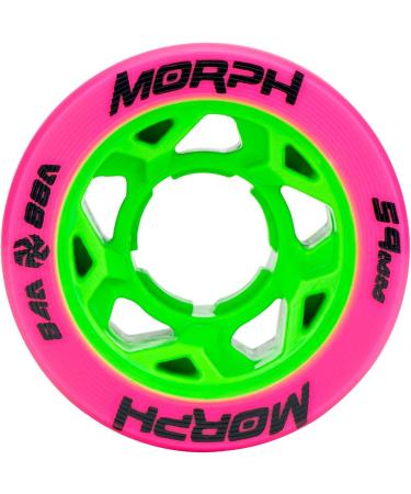 Reckless Radar Morph Roller Skate Wheels - 4 Pack 38mm x 59mm Dual-Hardness Magenta/Orange - Buy Online on SooperMarket.com