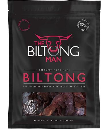 The Biltong Man | Peri-Peri Fatty Beef Biltong | Healthy High Protein Dried Chilli Beef Snack | (500g) 1 count (Pack of 1)