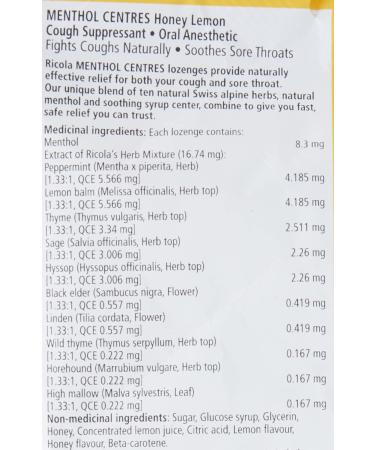 Ricola Menthol Centres Cough Drops - Buy Online on SooperMarket.com