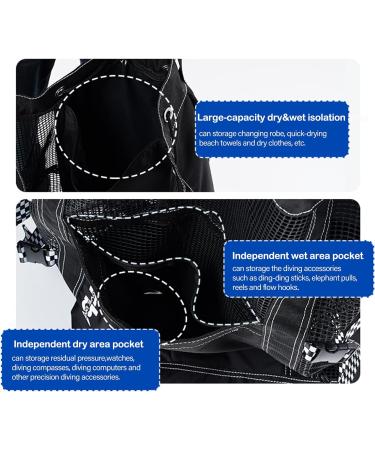 Hiturbo 22 Gallon Scuba Diving and Snorkeling Gear Backpack - Large Capacity Black Mesh Bag for Diving Equipment - Buy Online on SooperMarket.com