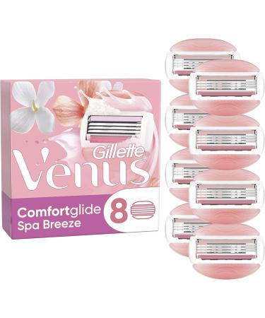 Gillette Venus Comfortglide Spa Breeze razor blades for women 8 replacement blades for women's razors with 3-blade