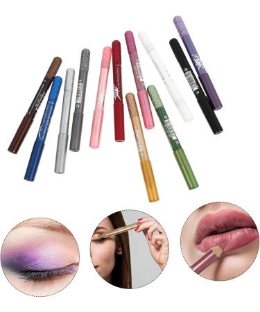 MUSISALY 12pcs Pearlescent Eyeshadow Pencil Eyebrow Pencil Makeup Liner Pencil Makeup Eyeliner Wood - Buy Online on SooperMarket.com