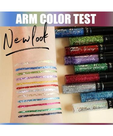 Glitter Eyeliner Waterproof Liquid Pencil Set - Bold Colors Eye Makeup Pen for Long-Lasting Effects - Women's Gift - Buy Online on SooperMarket.com