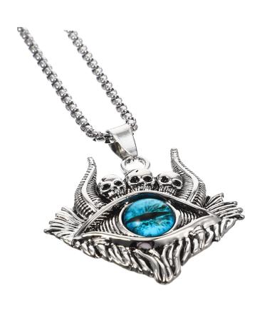EXCEART Devil Eye Necklace Skull Necklace Ladies Men's Evil Eye Clavicle Chain Steampunk Necklace Women Clavicle Pendant Necklace Decor Stainless Steel Neck Chain Metal Man