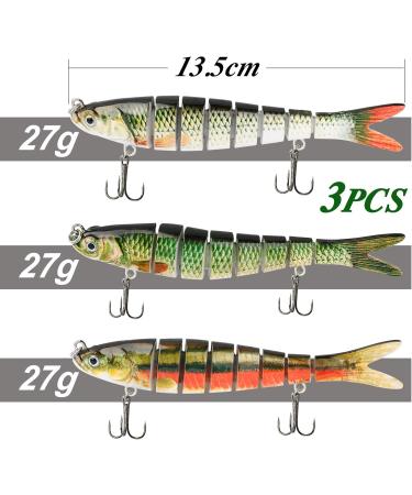 3-Piece Wobbler Hecht Kader Set | Realistic Swimbait for Predatory Fish | 13.5cm 27g | International Shipping Available - Buy Online on SooperMarket.com