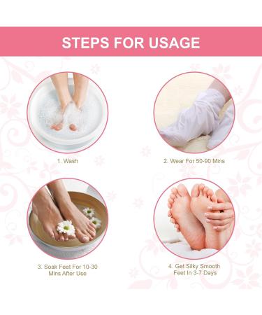 Exfoliating Foot Mask 4 Pairs Moisturizes Nourishes Foot Peel Mask Natural Ingredients Peel Away Hard Skin Calluses Renew Skin Repair And Soften Cracked Heels Feet Masks Exfoliating Socks - Buy Online on SooperMarket.com