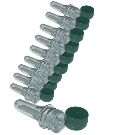 Flocoro Petlings 9cm empty PET Preform Petling with lid green 10 pieces for geocaching accessories waterproof Petling clear preforms